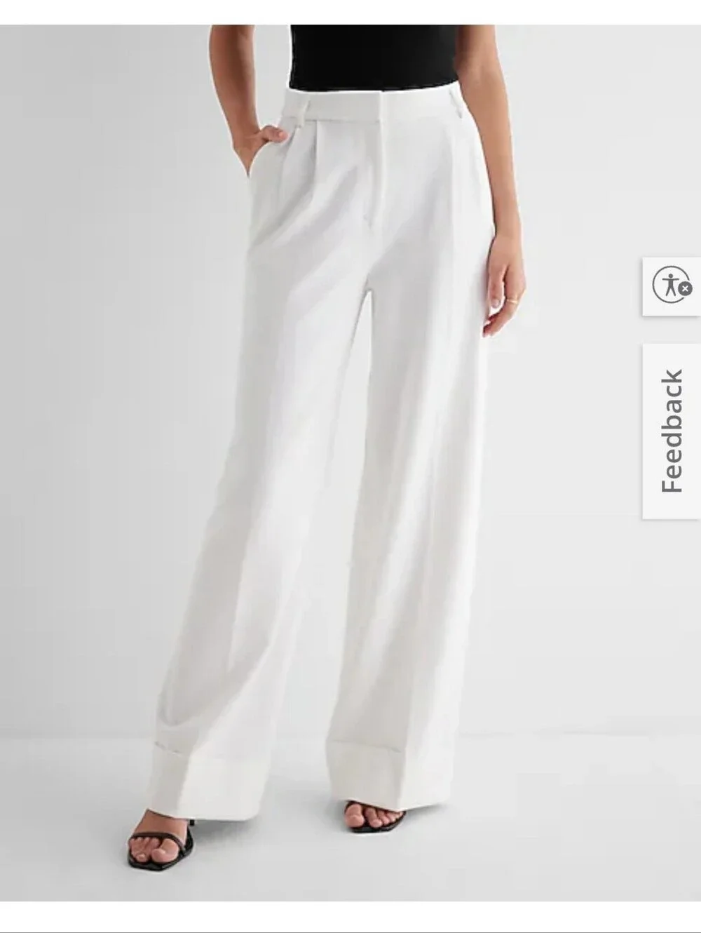 Express White Super High-Waist Wide-Leg Trousers - Picture 10 of 10